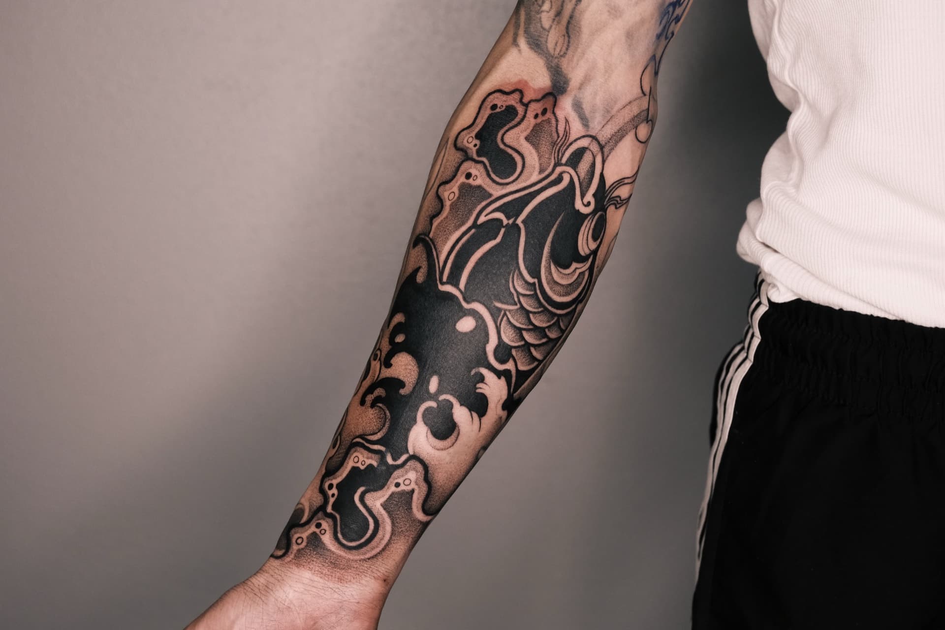 Japanisches Blackwork Tattoo München — KishaTattoo Irezumi